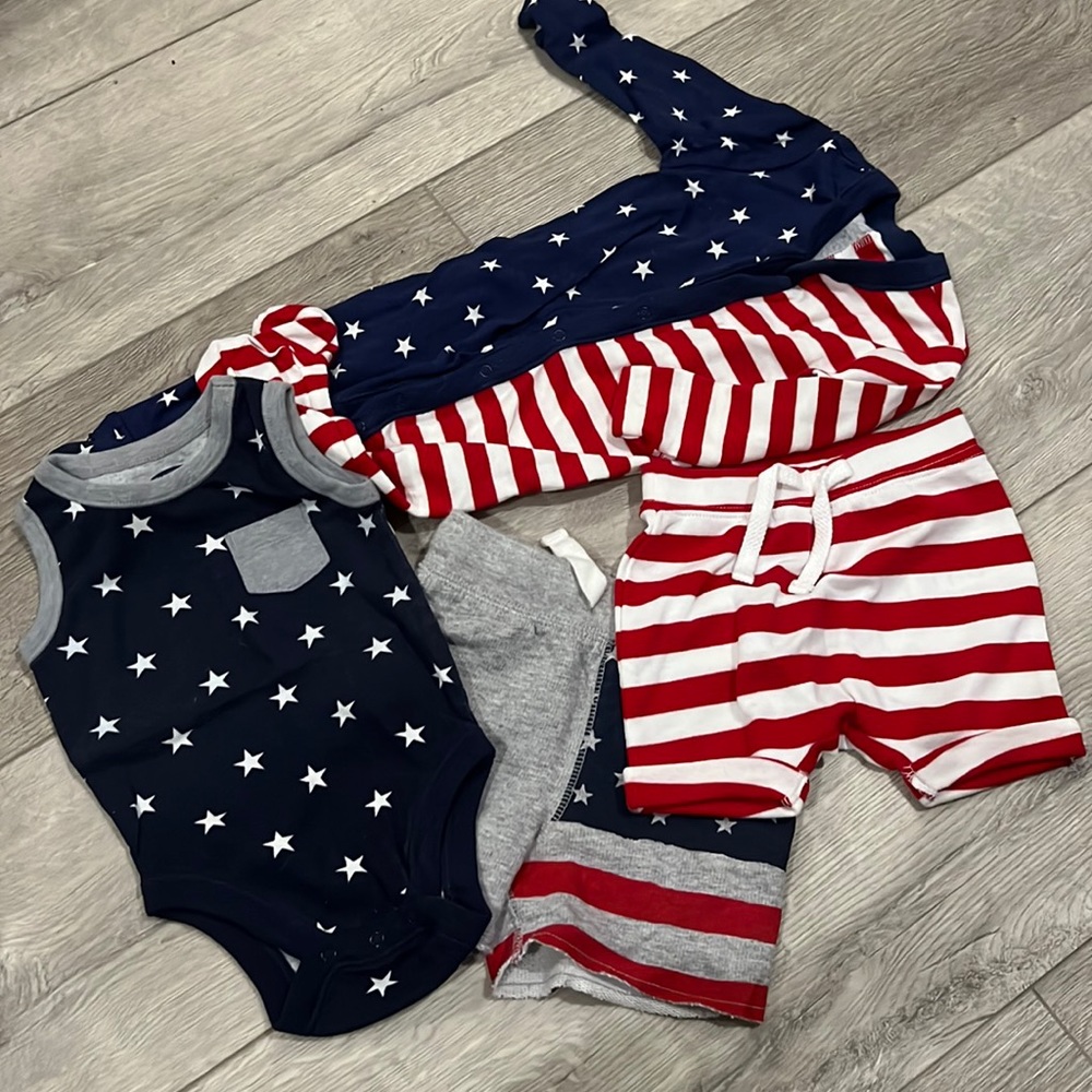 Bundle American red white and blue Baby clothing